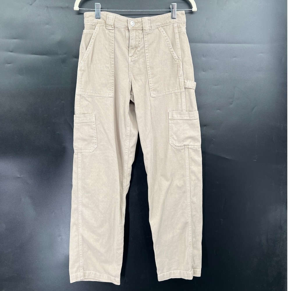 GARAGE y2k retro cargo pants carpenter tan khaki mid rise utility gorpcore 00 28
